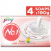 Godrej No.1 Kesar Milk Cream Soap (100g x 4)+100g Free