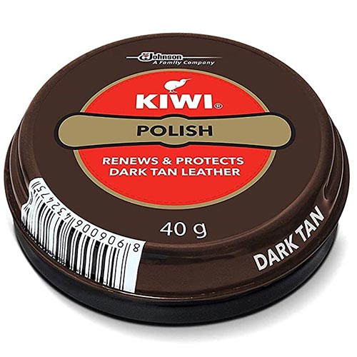 Kiwi Dark Tan Leather Shoe Polish 40g