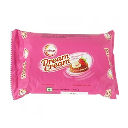 Sunfeast Bounce Dream Crème Strawberry Vannila Cream 120g